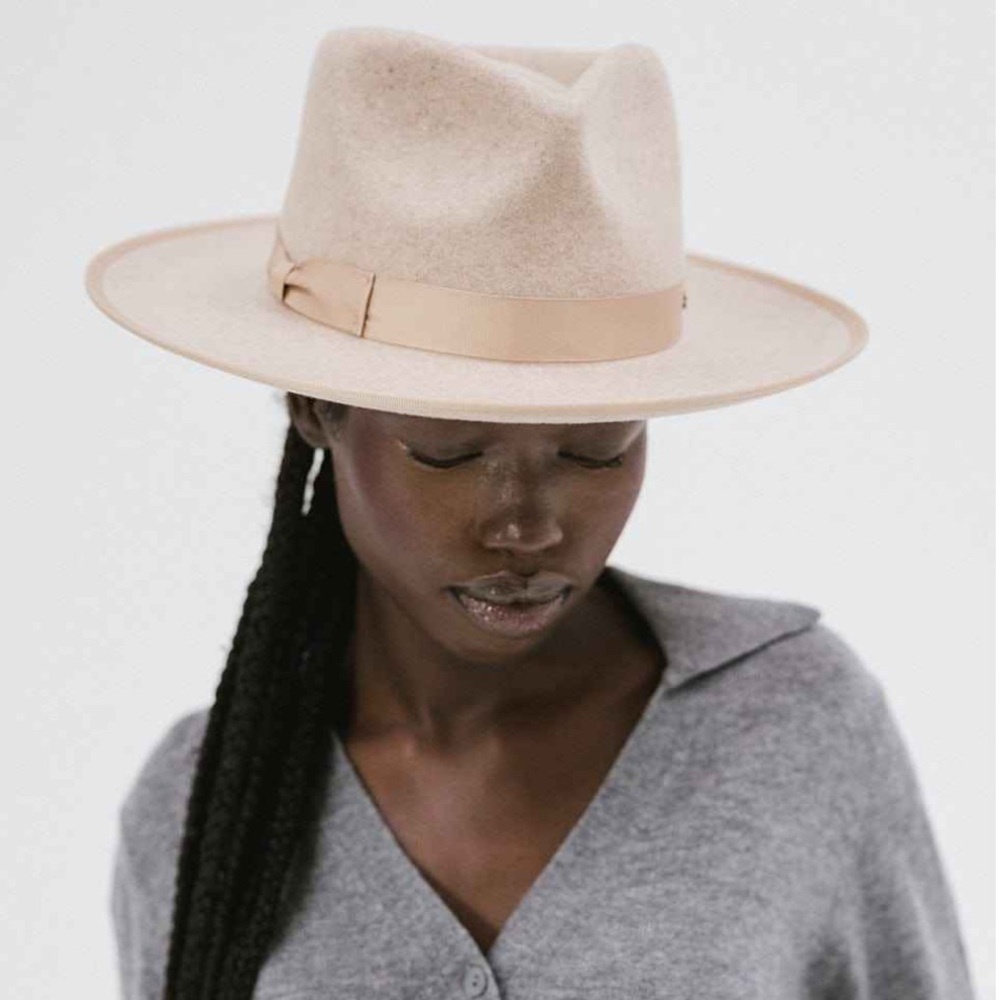 GIGI PIP Monroe Rancher Fedora, Oatmeal/Cream Women’s 100% Wool Hat